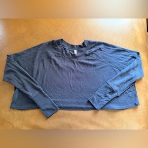 Free People Movement Dark Grey Crop Long Sleeve Shirt